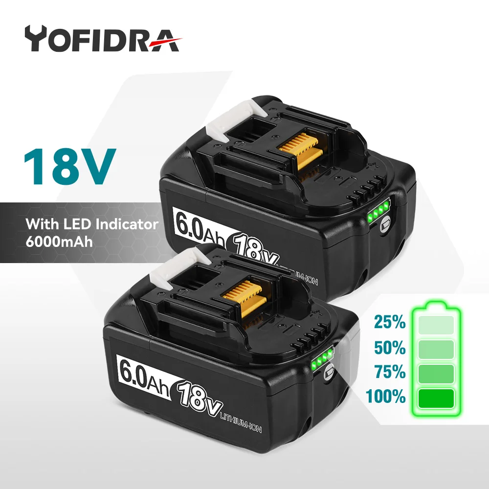 18V 6.0Ah Battery Rechargeable Lithium Ion Battery for Makita 18V Brushless Angle Grinder Electric Saw Electric Drill Tool
18V 6.0Ah Battery Rechargeable Lithium Ion Battery for Makita 18V Brushless Angle Grinder Electric Saw Electric Drill Tool