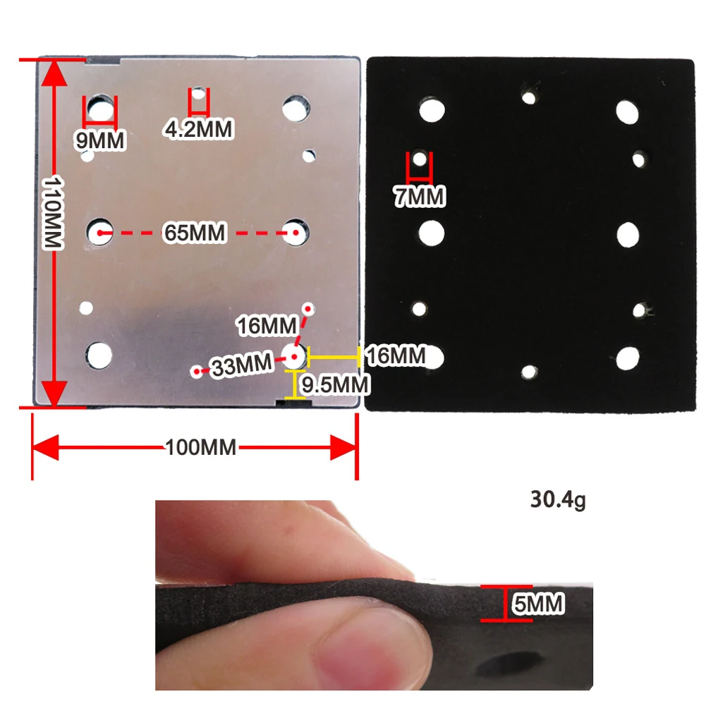 Power Tool Backing Pad Silver Sanding Backing Plate 110×100mm Aluminum Plate+ PU Foam Black For S650D S652D Sander
Power Tool Backing Pad Silver Sanding Backing Plate 110×100mm Aluminum Plate+ PU Foam Black For S650D S652D Sander