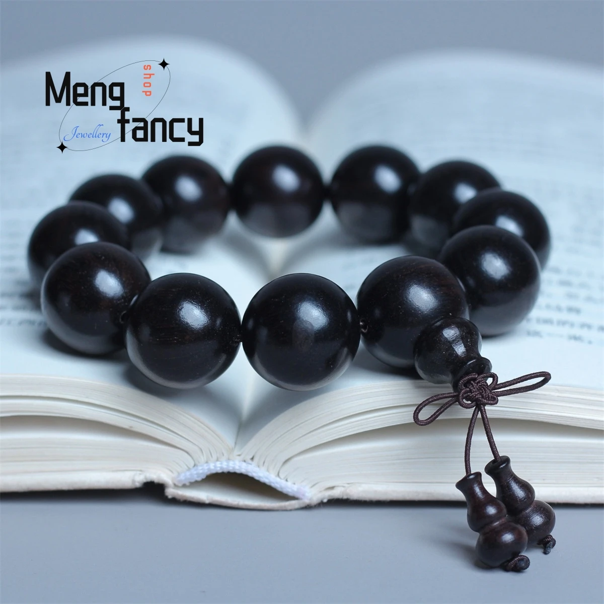 

Natural High Density Old Material Ebony Red Sandalwood Buddha Bead Gourd Tassel Bracelet Simple Fashion Boutique Men Women Gift