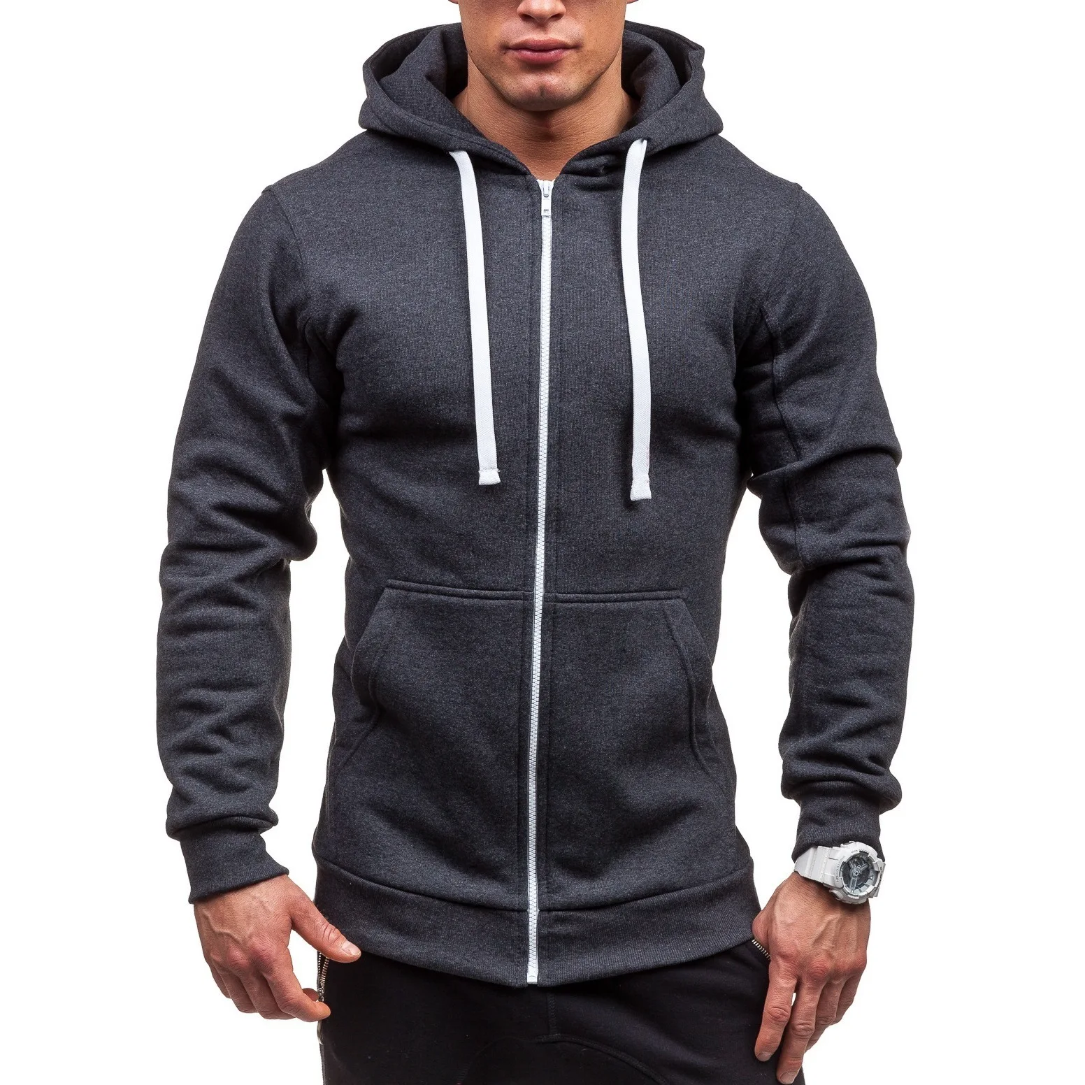 Men's Slim Fit Hooded Solid Color Zipper Sweatshirt with Long Sleeves for Spring and Autumn Fleece Hoodies
Men's Slim Fit Hooded Solid Color Zipper Sweatshirt with Long Sleeves for Spring and Autumn Fleece Hoodies
