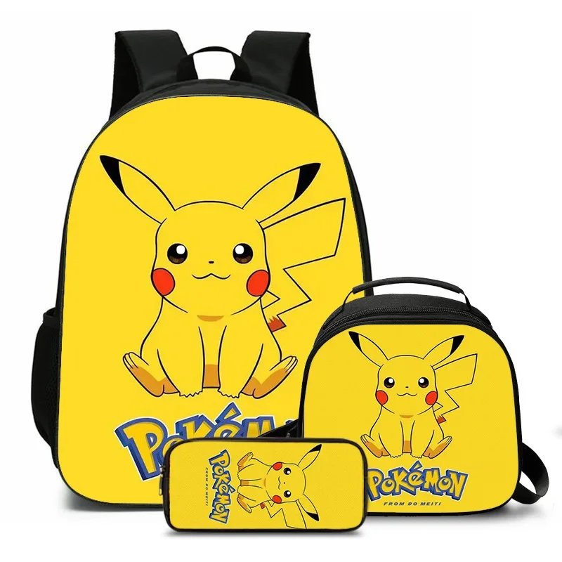 Новый рюкзак Pikachu из аниме «Пикачу», набор из трех предметов для учеников начальной школы, сумка для еды, сумка для карандашей
Новый рюкзак Pikachu из аниме «Пикачу», набор из трех предметов для учеников начальной школы, сумка для еды, сумка для карандашей