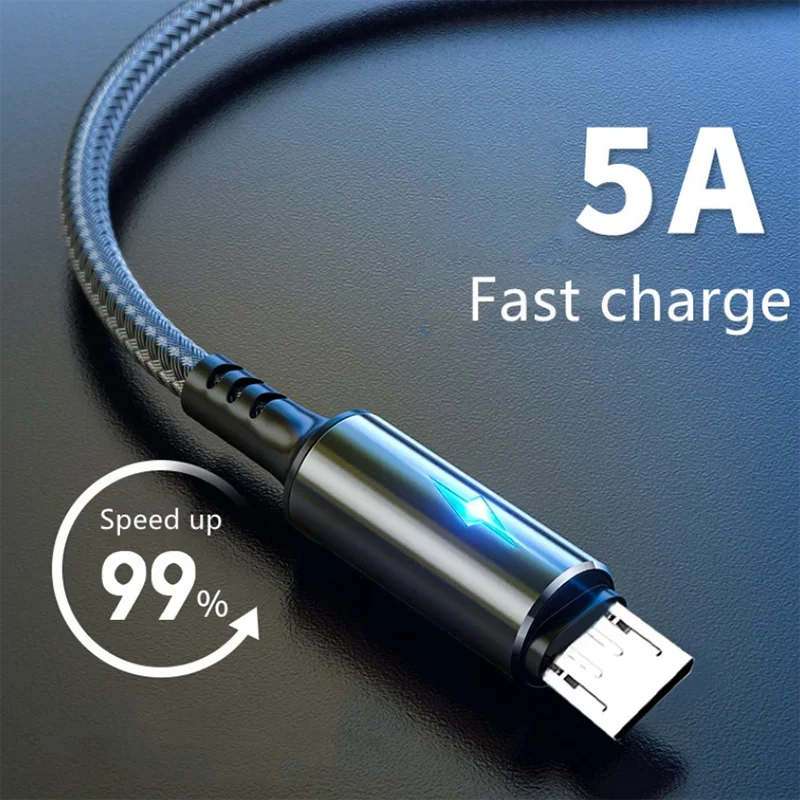 Micro USB type C Cable 5A LED Fast Charging Micro Data Cord For Huawei Samsung Xiaomi iPhone Android Mobile Phone Charger Cables
Micro USB type C Cable 5A LED Fast Charging Micro Data Cord For Huawei Samsung Xiaomi iPhone Android Mobile Phone Charger Cables