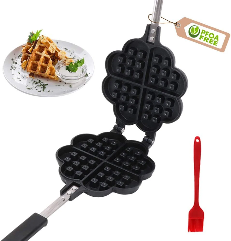 Gas Waffles Making Mold with oil brush Waffles Maker Machine Breakfast Dessert Non-Stick Pan Pot Kitchen Cooking Tool for Kids
Gas Waffles Making Mold with oil brush Waffles Maker Machine Breakfast Dessert Non-Stick Pan Pot Kitchen Cooking Tool for Kids