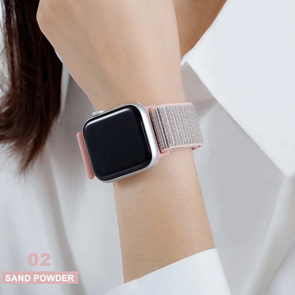 Ремешок Correa для Apple Watch Series 7 6 SE 5 40 44 мм нейлоновый мягкий браслет Iwatch 4 3 2 1 38 42 41 45