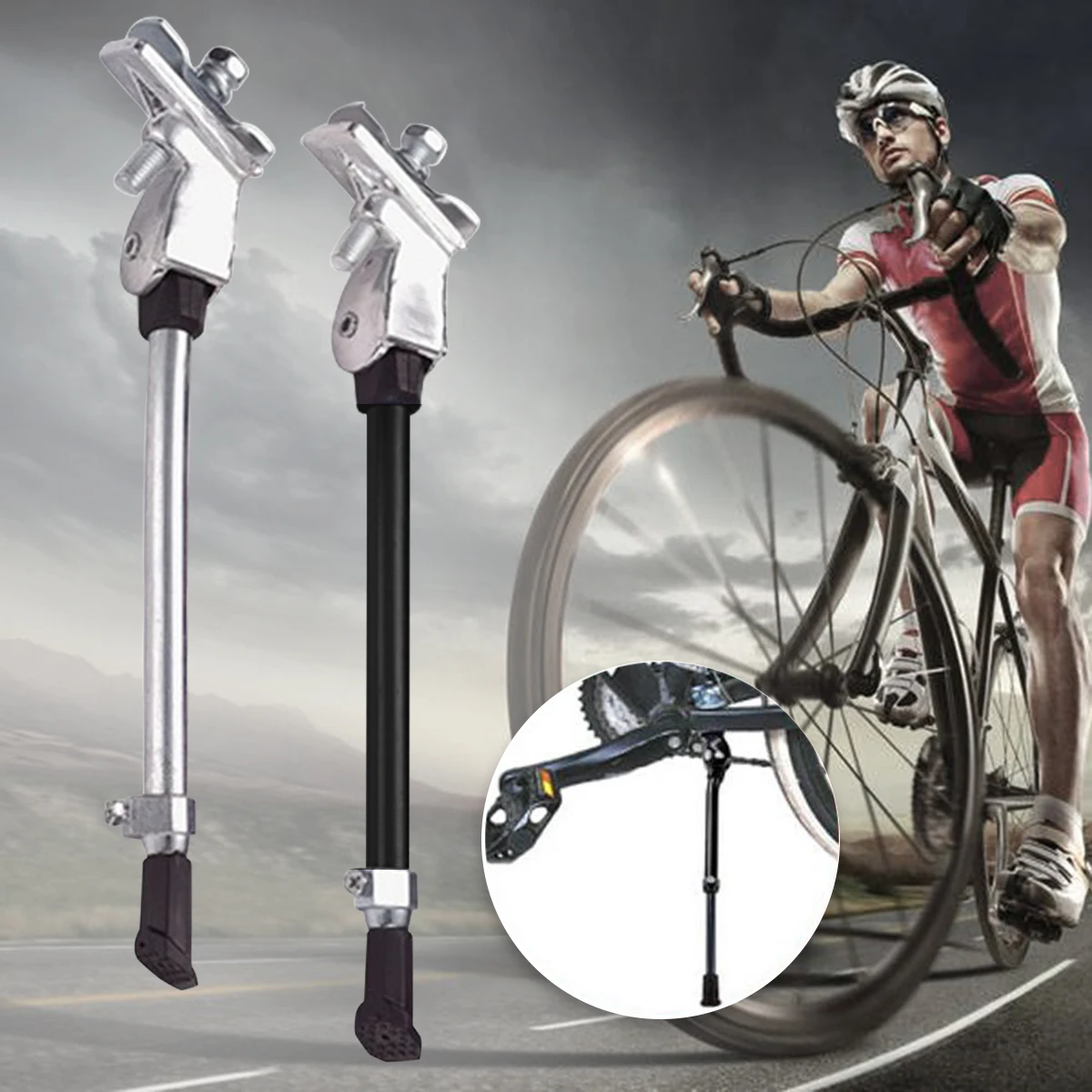 Adjustable Bicycle Bike Kickstand Parking Rack MTB Mountain Bike Support Side Kick Stand Foot Brace 22''-27'' Road Cycle
Adjustable Bicycle Bike Kickstand Parking Rack MTB Mountain Bike Support Side Kick Stand Foot Brace 22''-27'' Road Cycle