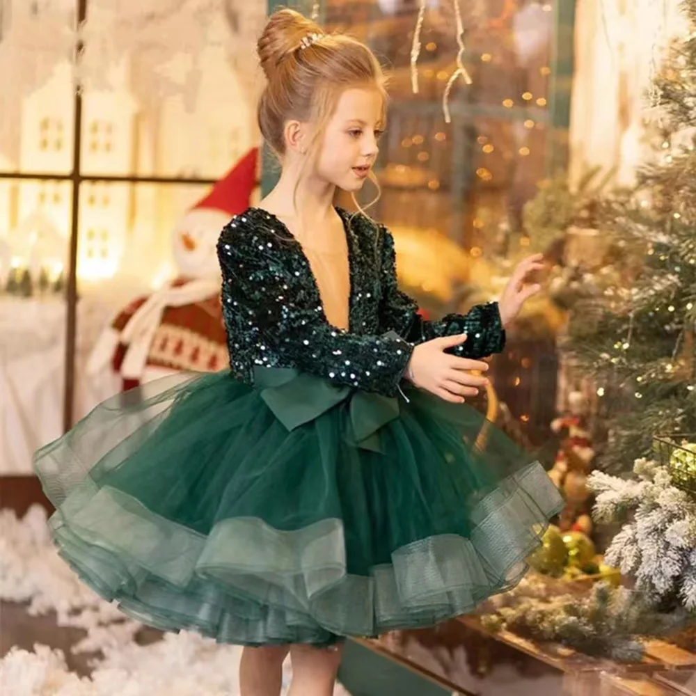 2022 Puffy Green Toddler Birthday Flower Girl Dress Sequin Wedding Party Dresses Custom Made Fashion Show First Communion
2022 Puffy Green Toddler Birthday Flower Girl Dress Sequin Wedding Party Dresses Custom Made Fashion Show First Communion