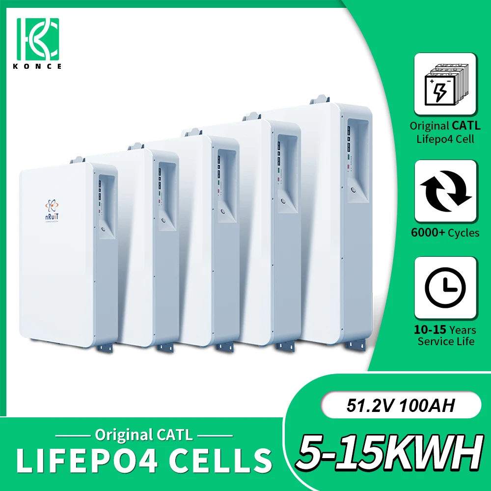 nRuit Lifepo4 Battery 48V Powerwall 100Ah 176Ah 200Ah 300Ah Battery Pack for 5KW 10KW 15KW On Off Grid Home Solar Energy System
nRuit Lifepo4 Battery 48V Powerwall 100Ah 176Ah 200Ah 300Ah Battery Pack for 5KW 10KW 15KW On Off Grid Home Solar Energy System