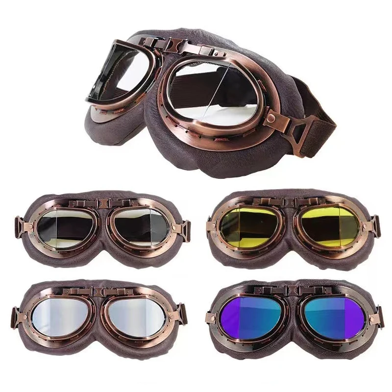 Color leather motorcycle goggles Safety goggles Windproof Steampunk anti-glare helmet Off-road motorcycle off-road goggles
Color leather motorcycle goggles Safety goggles Windproof Steampunk anti-glare helmet Off-road motorcycle off-road goggles