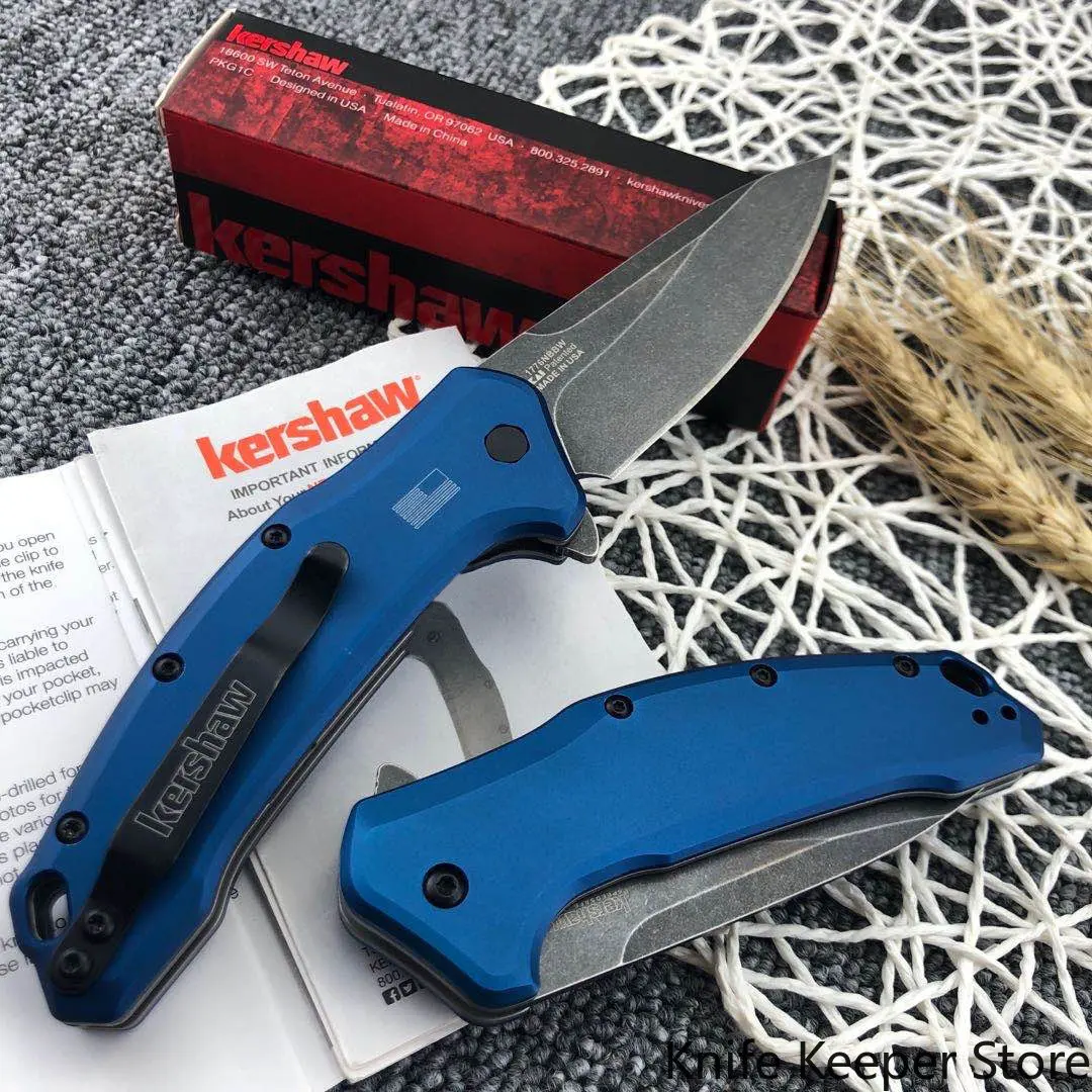 Kershaw Link 1776NBBW Knife Flipper Assisted Folder Sharp Blade Blue Aluminum Handles Outdoor Pocket Self Defense Folding Knives 
Kershaw Link 1776NBBW Knife Flipper Assisted Folder Sharp Blade Blue Aluminum Handles Outdoor Pocket Self Defense Folding Knives
