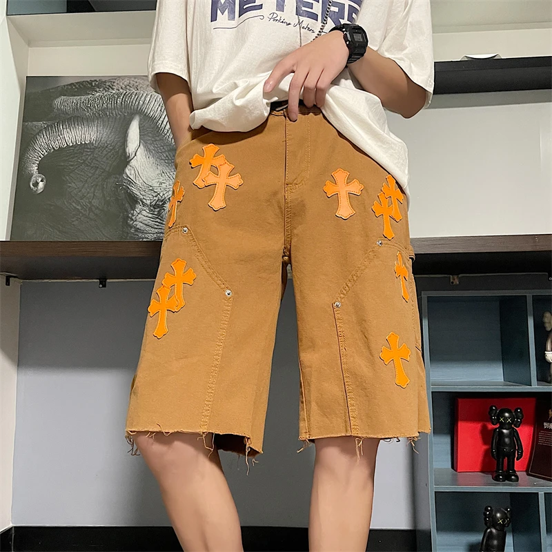 Raw Edge Cross Denim Shorts Men's and Women's Summer Design Sense Niche Five-point Pants High Street Tide Brand Ins
Raw Edge Cross Denim Shorts Men's and Women's Summer Design Sense Niche Five-point Pants High Street Tide Brand Ins