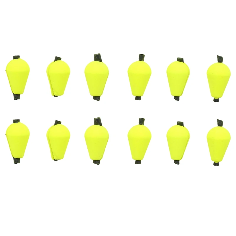 12 шт., желтый пенный поплавок для ловли нахлыстом 
12 шт., желтый пенный поплавок для ловли нахлыстом