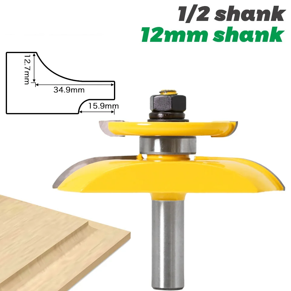 1pc 12mm 1/2 Shank Raised Panel Router Bit with Backcutter Cove 3-1/4 Tenon Bit Woodworking Milling Cutter for Wood
1pc 12mm 1/2 Shank Raised Panel Router Bit with Backcutter Cove 3-1/4 Tenon Bit Woodworking Milling Cutter for Wood