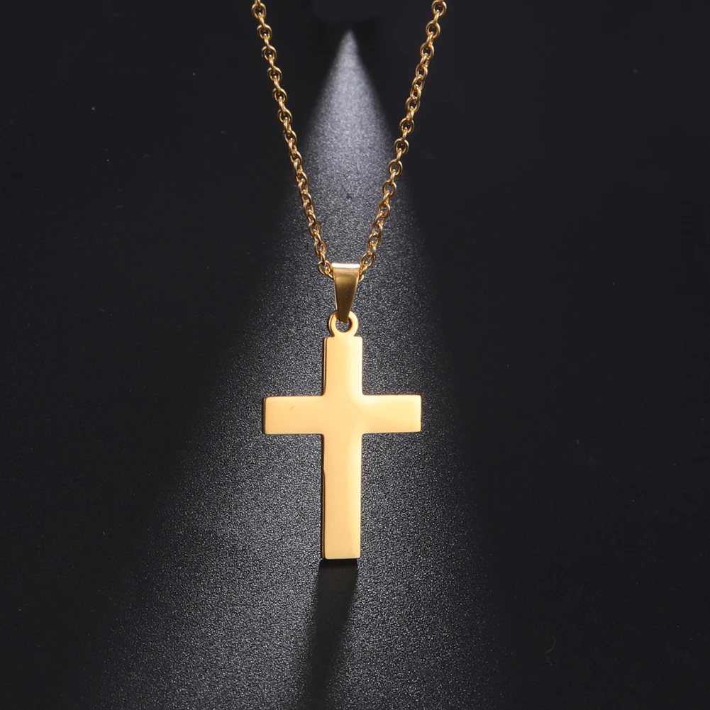 

Amaxer Cross Pendant Choker Necklace Stainless Steel Gold Color Church Dainty Collar Collier Religious Necklace Jewelry Gift