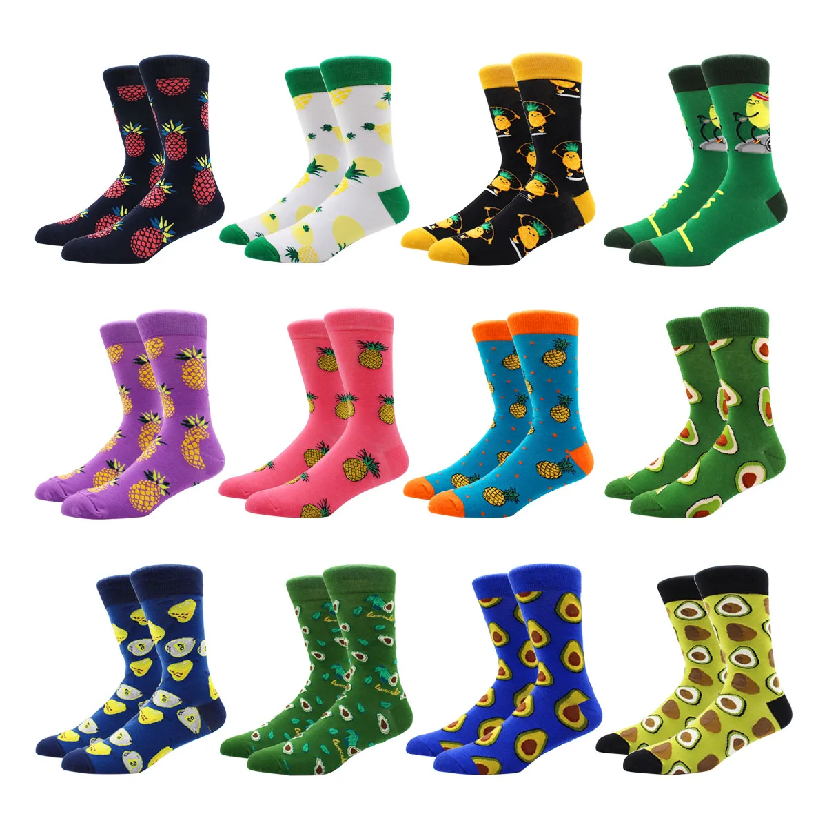 Hot Sale Colorful Men Cotton Crew Socks Funny Pineapple Avocado Fruit Pattern Creative Novelty Cartoon Women Sock For Men Gifts
Hot Sale Colorful Men Cotton Crew Socks Funny Pineapple Avocado Fruit Pattern Creative Novelty Cartoon Women Sock For Men Gifts