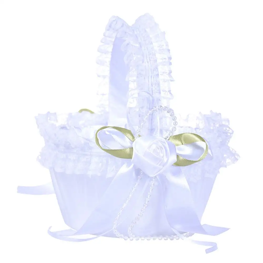Wedding Flower Basket With Rose Decoration Lace Rhinestone Wedding Petal Basket For Flower Girls edding Ceremony Party Decor
Wedding Flower Basket With Rose Decoration Lace Rhinestone Wedding Petal Basket For Flower Girls edding Ceremony Party Decor