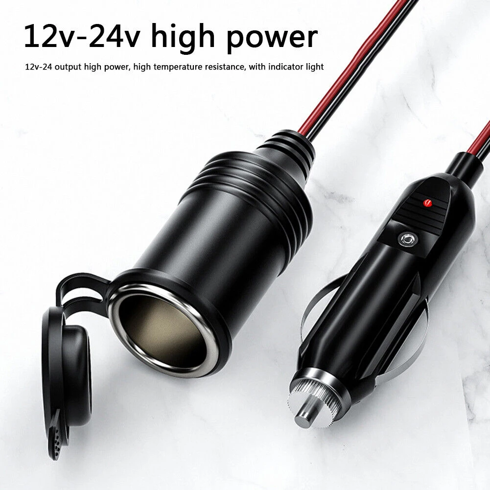 12V 24V Car Cigarette Lighter Extension Cord Male Plug To Female Socket (0.6m) Cigare Lighter Extension Cord Indicator Light
12V 24V Car Cigarette Lighter Extension Cord Male Plug To Female Socket (0.6m) Cigare Lighter Extension Cord Indicator Light