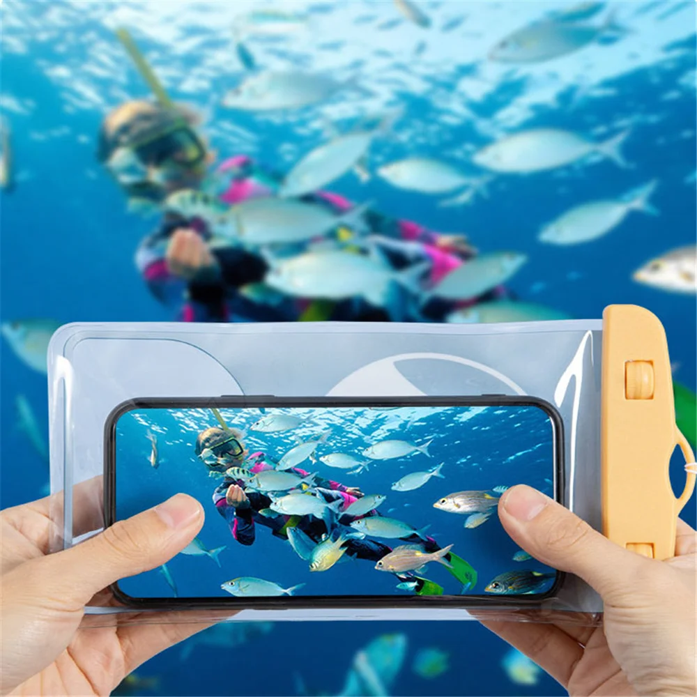 Universal Waterproof Mobile Phone Bag Case Screen Can Touch Transparent Special Phone Sealing Bag For Swimming Deep Sea Diving
Universal Waterproof Mobile Phone Bag Case Screen Can Touch Transparent Special Phone Sealing Bag For Swimming Deep Sea Diving