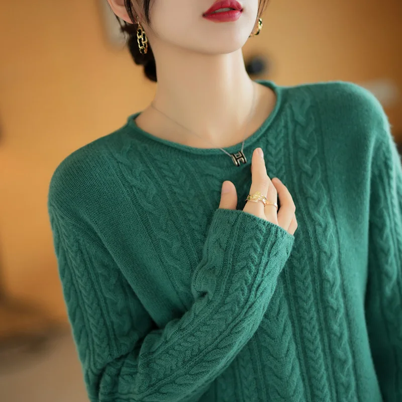 SZDYQH Hot Sale 100% Pure Wool Knitted Sweater Women Loose Thicken Long Sleeve Warm Pullover Autumn Winter O-Neck Female Jumper
SZDYQH Hot Sale 100% Pure Wool Knitted Sweater Women Loose Thicken Long Sleeve Warm Pullover Autumn Winter O-Neck Female Jumper