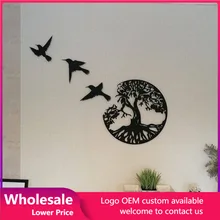 Tree of Life Wall Decor Tree Metal Black Wall Decal Art Silhouette Cutout Hanging Ornament Bedroom Living Room Home Decor
