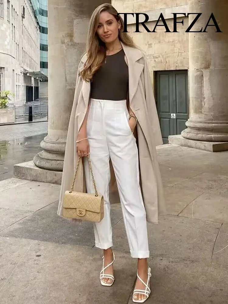 TRAFZA 2023 Autumn Womens Fashion Vintage Solid Pant Zipper Fly High Waist Slim Pencil Pants Female Casual Commuter Trousers
TRAFZA 2023 Autumn Womens Fashion Vintage Solid Pant Zipper Fly High Waist Slim Pencil Pants Female Casual Commuter Trousers
