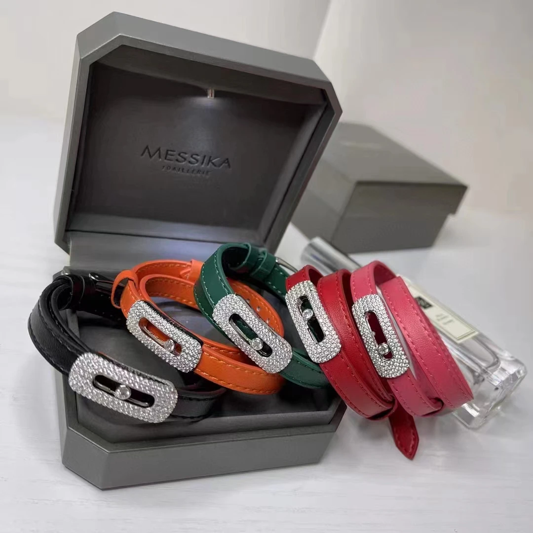 High quality luxury brand design 925 Sterling silver Ladies Charm Leather bracelet removable diamond jewelry girl gift
High quality luxury brand design 925 Sterling silver Ladies Charm Leather bracelet removable diamond jewelry girl gift