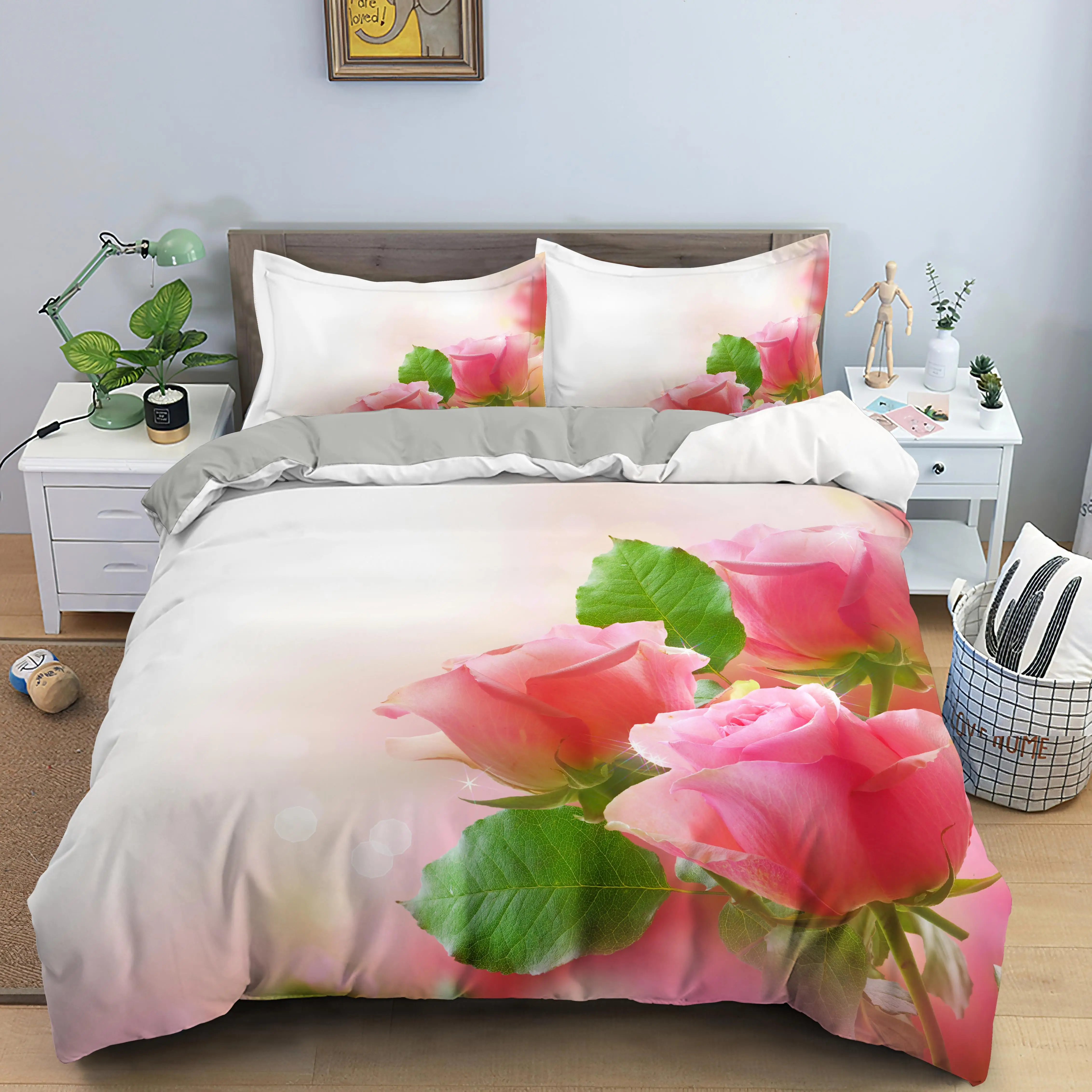 Microfiber Valentine's Day Bedding Set Love Heart Duvet Cover 3D Red Rose Print Quilt Cover With Pillowcase King Size
Microfiber Valentine's Day Bedding Set Love Heart Duvet Cover 3D Red Rose Print Quilt Cover With Pillowcase King Size