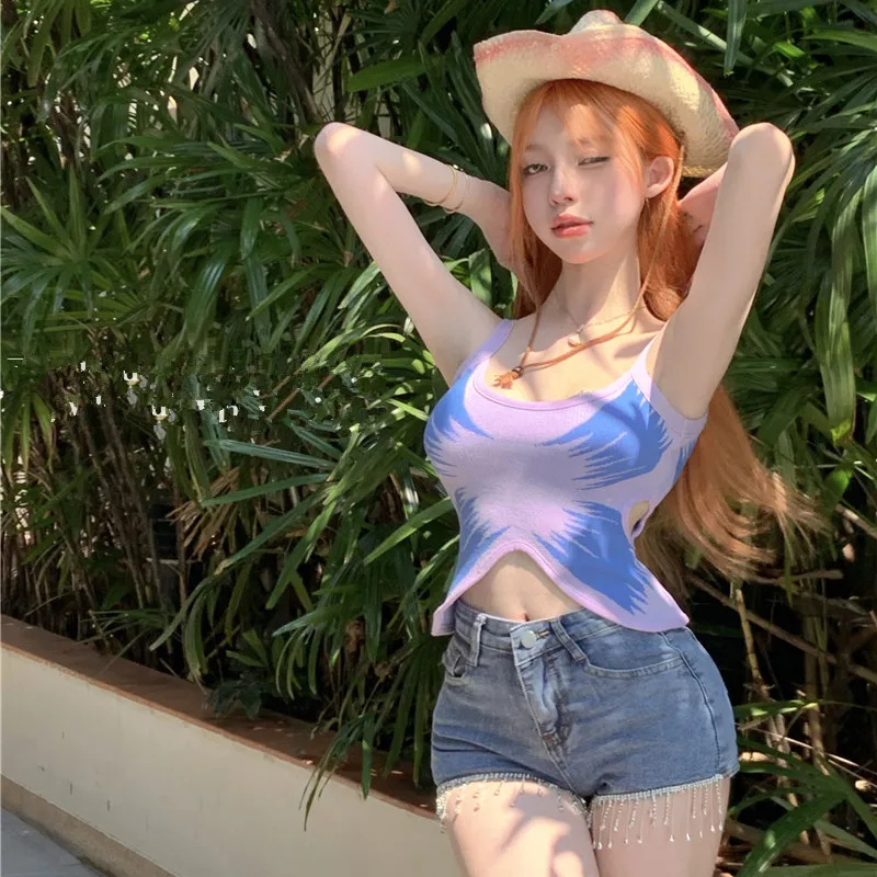 2023 Summer Sexy Crop Tops Printed Camis Women Knitted Hollow Out Butterfly Slim Irregular Tanks Short T-shirts Female 2960
2023 Summer Sexy Crop Tops Printed Camis Women Knitted Hollow Out Butterfly Slim Irregular Tanks Short T-shirts Female 2960