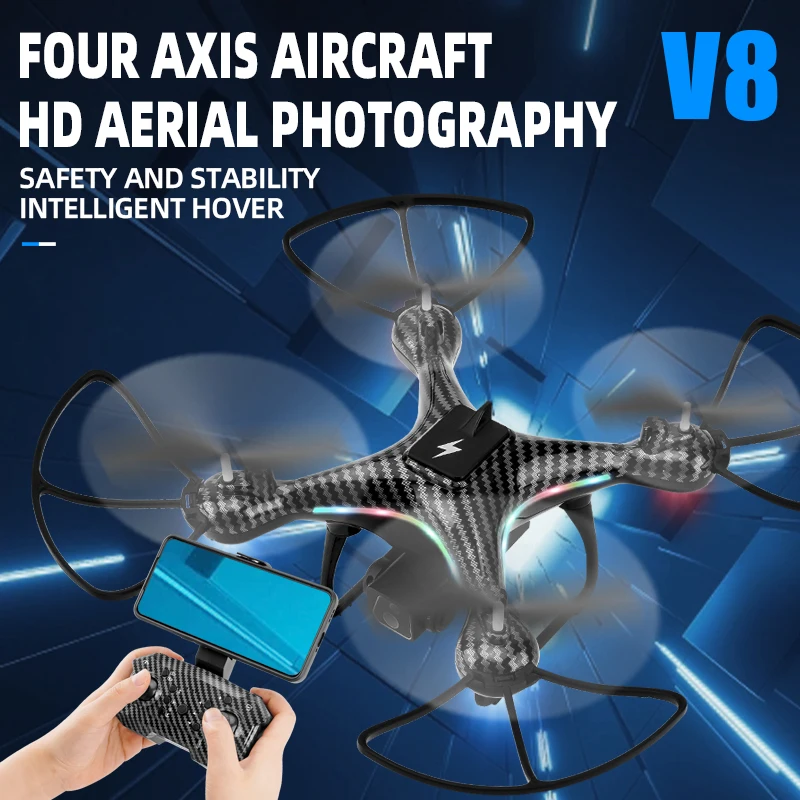 V8 Pro New WIFI FPV Drone Wide Angle HD 4K 1080P Camera Height Hold RC Foldable Quadcopter Helicopters Remote Control Airplanes
V8 Pro New WIFI FPV Drone Wide Angle HD 4K 1080P Camera Height Hold RC Foldable Quadcopter Helicopters Remote Control Airplanes