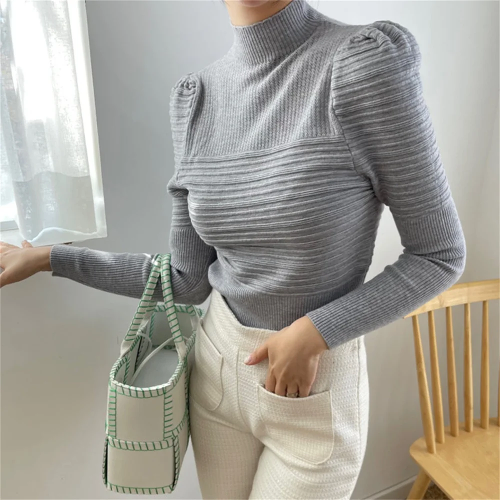 Alien Kitty OL Thicken Women Jumpers Puff Sleeve Mock Neck Slim Knitted Bottoming 2022 Pullovers Warm Winter All Match Sweaters
Alien Kitty OL Thicken Women Jumpers Puff Sleeve Mock Neck Slim Knitted Bottoming 2022 Pullovers Warm Winter All Match Sweaters