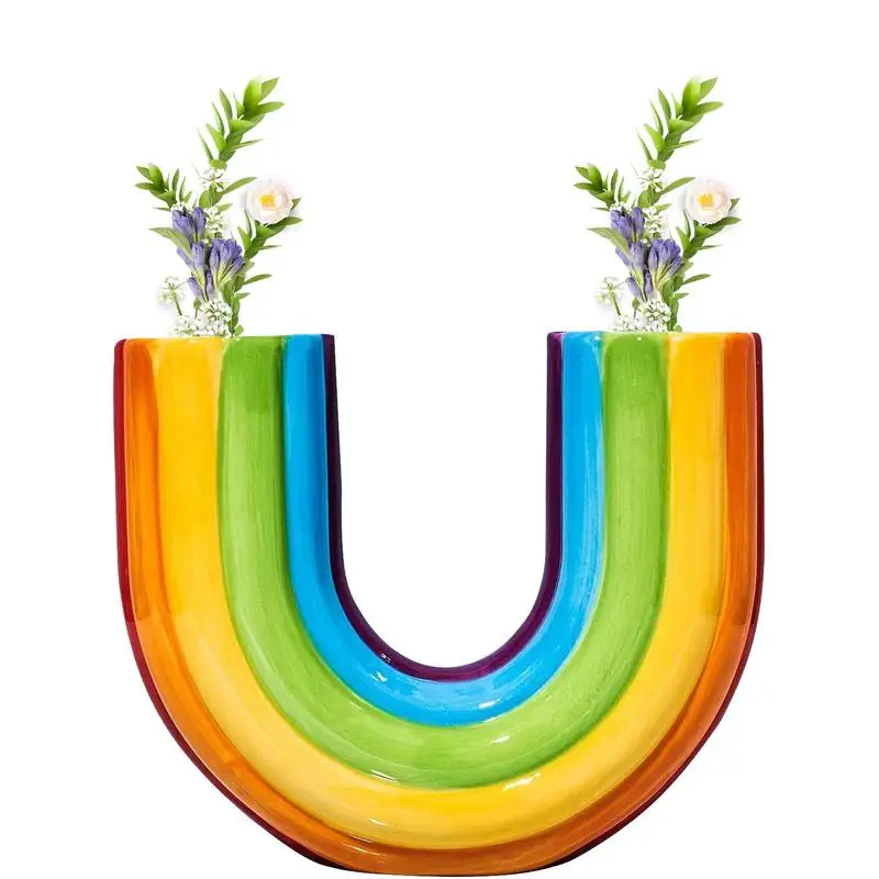 U Shaped Rainbow Vase Rainbow Decor Table Centerpieces Moderate Capacity Farmhouse Decorative Vase For Home Decor Table
U Shaped Rainbow Vase Rainbow Decor Table Centerpieces Moderate Capacity Farmhouse Decorative Vase For Home Decor Table