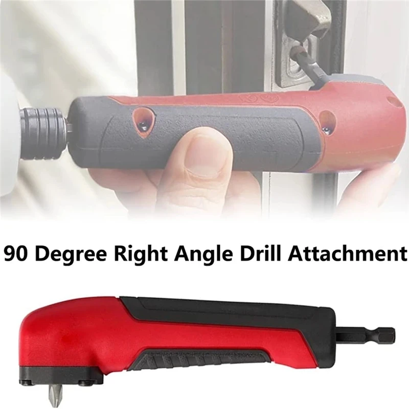 90 Degree Right Angle Attachment Electric Screwdriver Socket Adapter 1/4 inch Hex Wrench Drill Bit Magnetic Socket Holder 
90 Degree Right Angle Attachment Electric Screwdriver Socket Adapter 1/4 inch Hex Wrench Drill Bit Magnetic Socket Holder