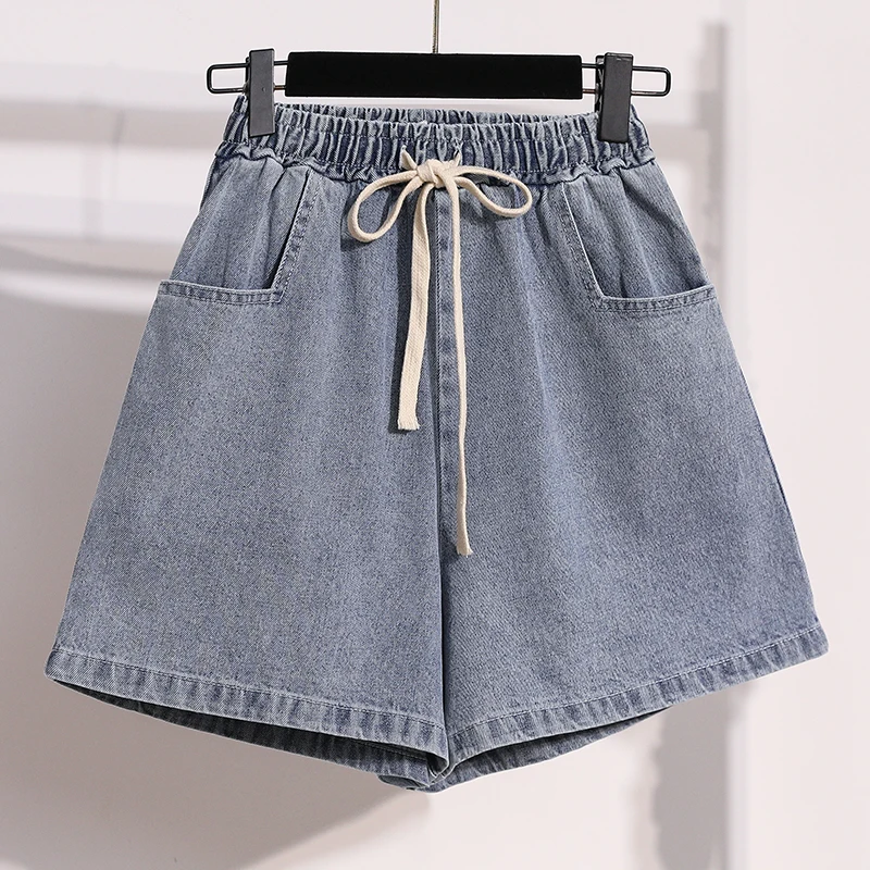 Summer 2023 Denim Shorts Women's Versatile Loose Mid-pants Slim Drawstring High Waist Wide Leg Shorts
Summer 2023 Denim Shorts Women's Versatile Loose Mid-pants Slim Drawstring High Waist Wide Leg Shorts