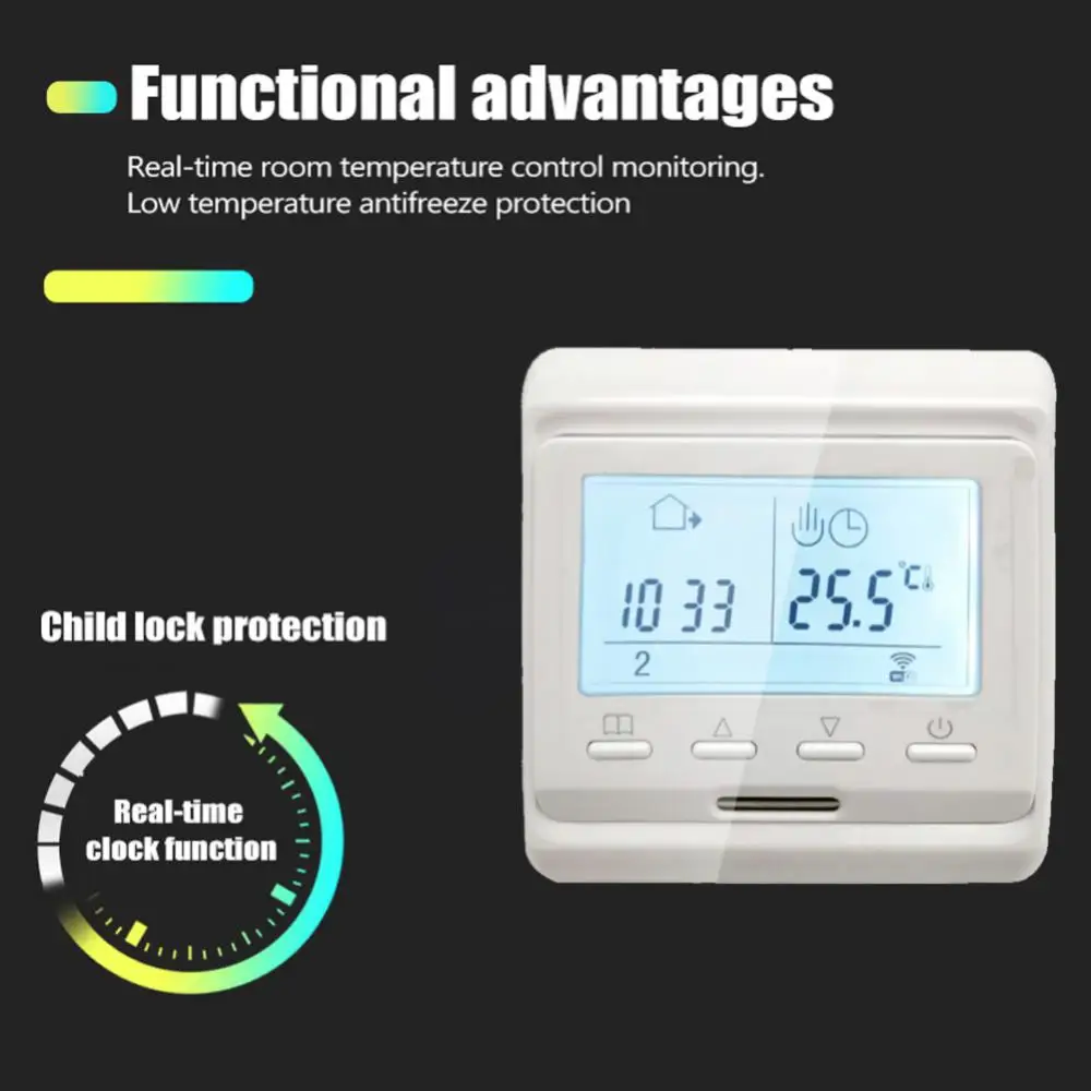 Warm Floor Controllor Programmable Tuya Smart WiFi Thermostat Underfloor Heating Connect Quickly
Warm Floor Controllor Programmable Tuya Smart WiFi Thermostat Underfloor Heating Connect Quickly