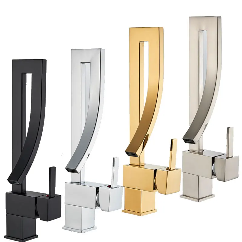 Квадратный смеситель для раковины, роскошный смеситель для раковины в ванной комнате, смеситель для горячей и холодной раковины с креплением на раковину, смеситель 
Квадратный смеситель для раковины, роскошный смеситель для раковины в ванной комнате, смеситель для горячей и холодной раковины с креплением на раковину, смеситель