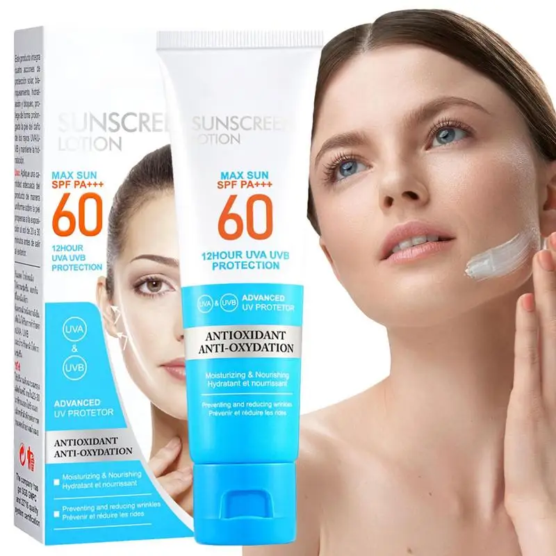 Natural SPF 60 Sunscreen Lotion 50ml Water Resistant Broad Spectrum UVA/UVB Protection Oil Free Sunblock Whiten Sunscreen Lotion
Natural SPF 60 Sunscreen Lotion 50ml Water Resistant Broad Spectrum UVA/UVB Protection Oil Free Sunblock Whiten Sunscreen Lotion