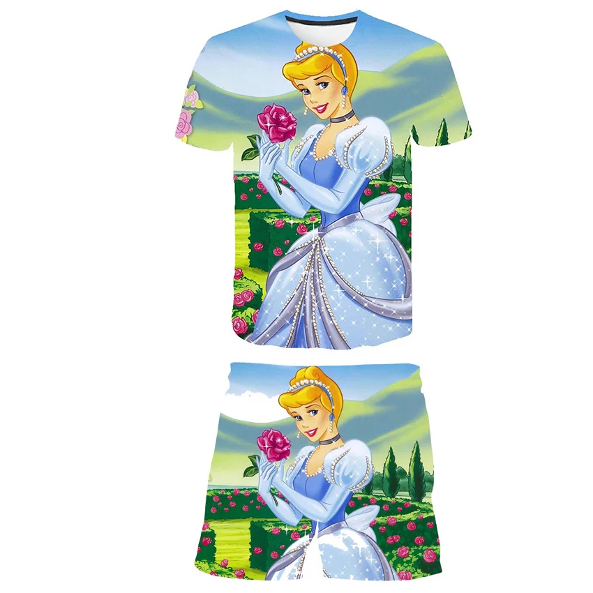 Cinderella Cartoon Girls Clothing Sets Summer Short Sleeve Tops + Shorts 2Pcs Outfits Rapunzel Belle Casual Cartoon Costume Suit
Cinderella Cartoon Girls Clothing Sets Summer Short Sleeve Tops + Shorts 2Pcs Outfits Rapunzel Belle Casual Cartoon Costume Suit