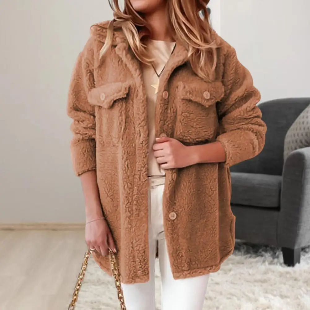 Women Thick Winter Coat Solid Lapel Coat Single-breasted Woman Loose Cardigan Warm Plush Long Sleeves Lady Coat
Women Thick Winter Coat Solid Lapel Coat Single-breasted Woman Loose Cardigan Warm Plush Long Sleeves Lady Coat