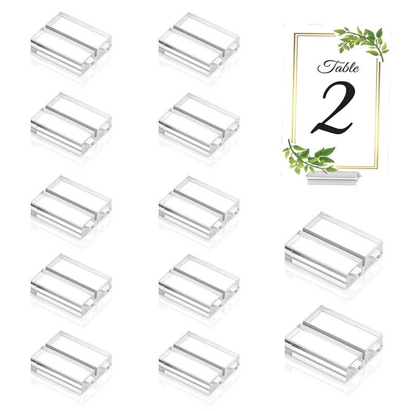Acrylic Stands Clear Place Card Holders With Card Slot Table Numbers Display Stands Wedding Sign Holders (12 Pieces)
Acrylic Stands Clear Place Card Holders With Card Slot Table Numbers Display Stands Wedding Sign Holders (12 Pieces)