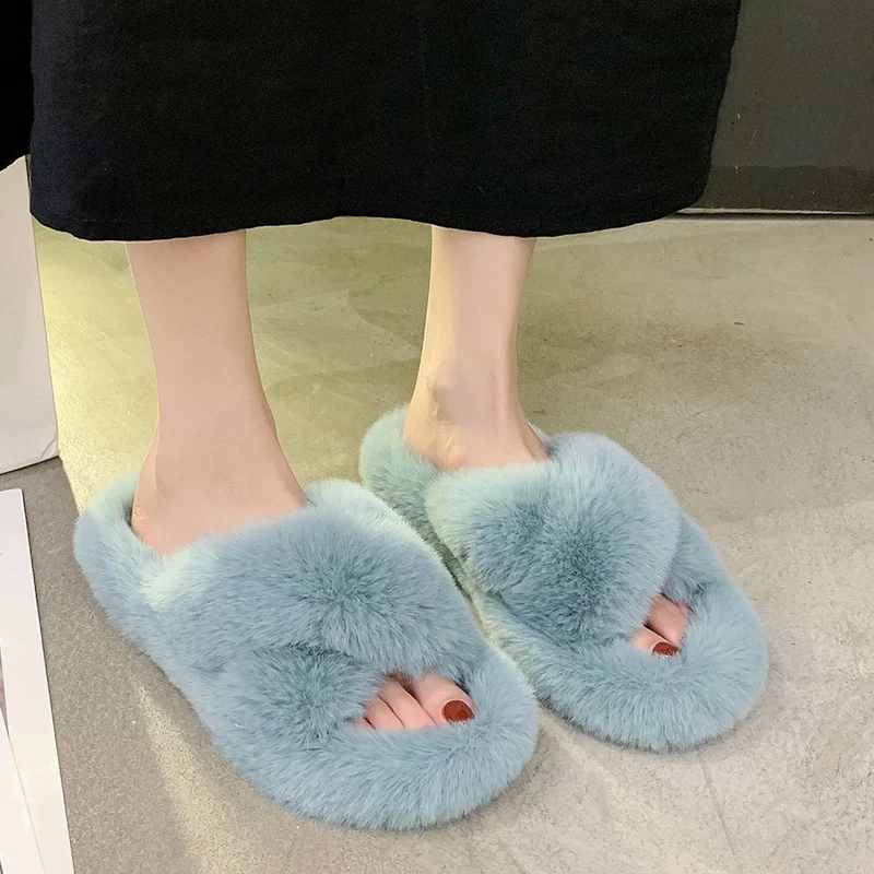 2021 Winter Women Slippers Faux Fur Fully Wrapped Sole Vamp Furry Slippers Black Female Warm Flats Large Size Slides Cozy Home
2021 Winter Women Slippers Faux Fur Fully Wrapped Sole Vamp Furry Slippers Black Female Warm Flats Large Size Slides Cozy Home