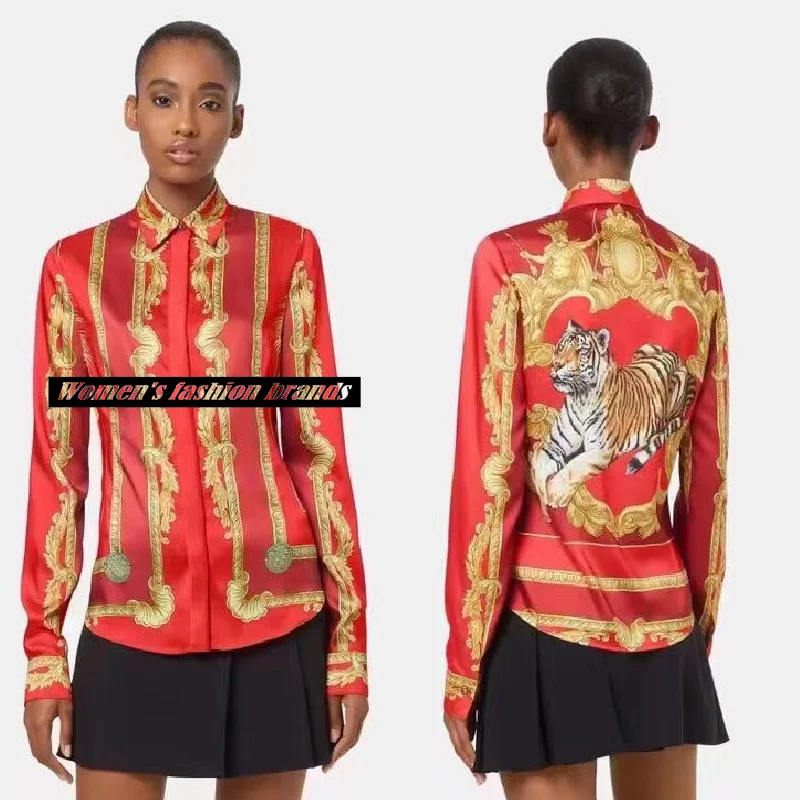 2022 luxury design fashion new back tiger retro printed women's shirt high-end quality Lapel long sleeve casual women's shirt
2022 luxury design fashion new back tiger retro printed women's shirt high-end quality Lapel long sleeve casual women's shirt