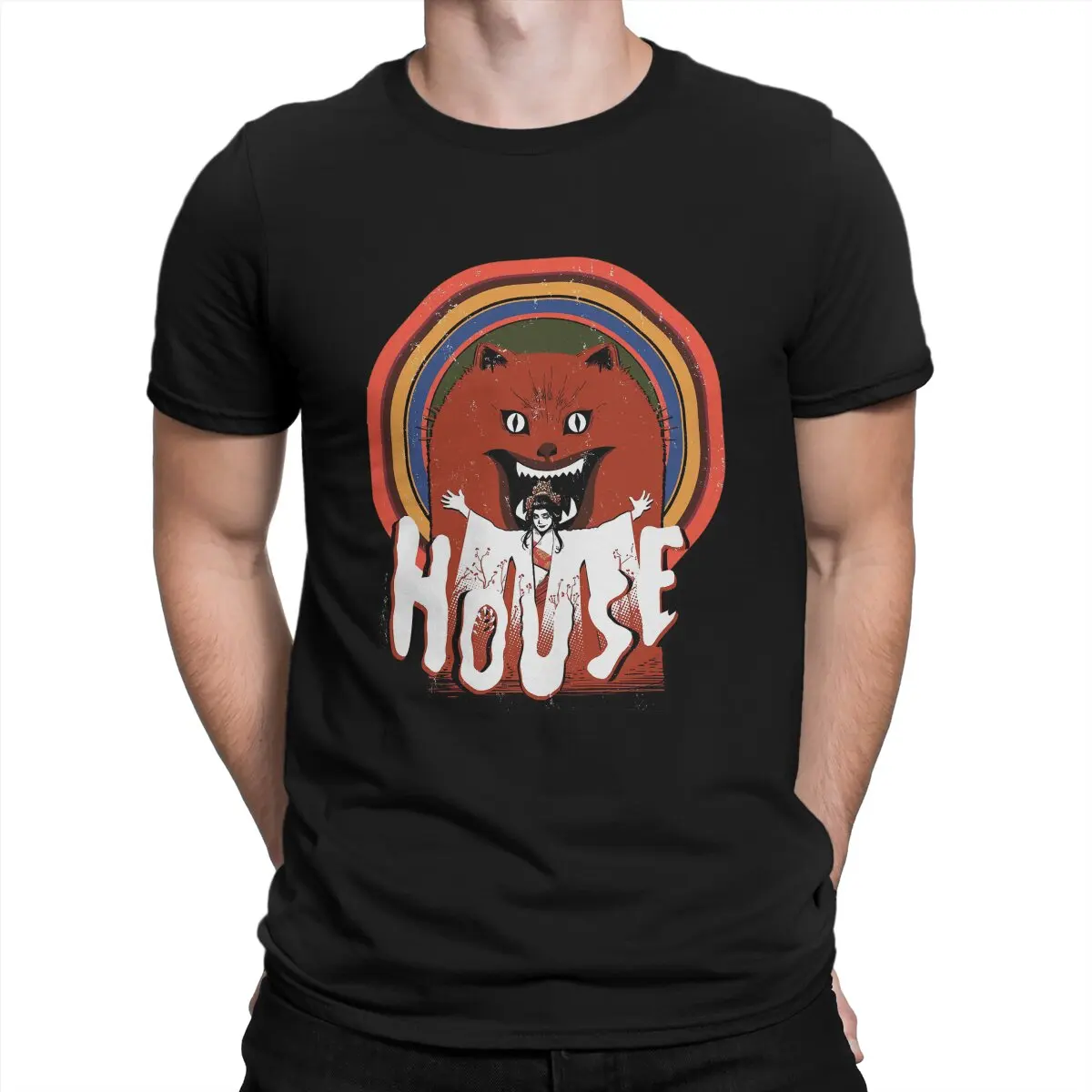 Men's Hausu T Shirt Cat The Return Of Vampurr Horror Halloween Pure Cotton Tops Novelty Short Sleeve Crew Neck Tees Printed
Men's Hausu T Shirt Cat The Return Of Vampurr Horror Halloween Pure Cotton Tops Novelty Short Sleeve Crew Neck Tees Printed
