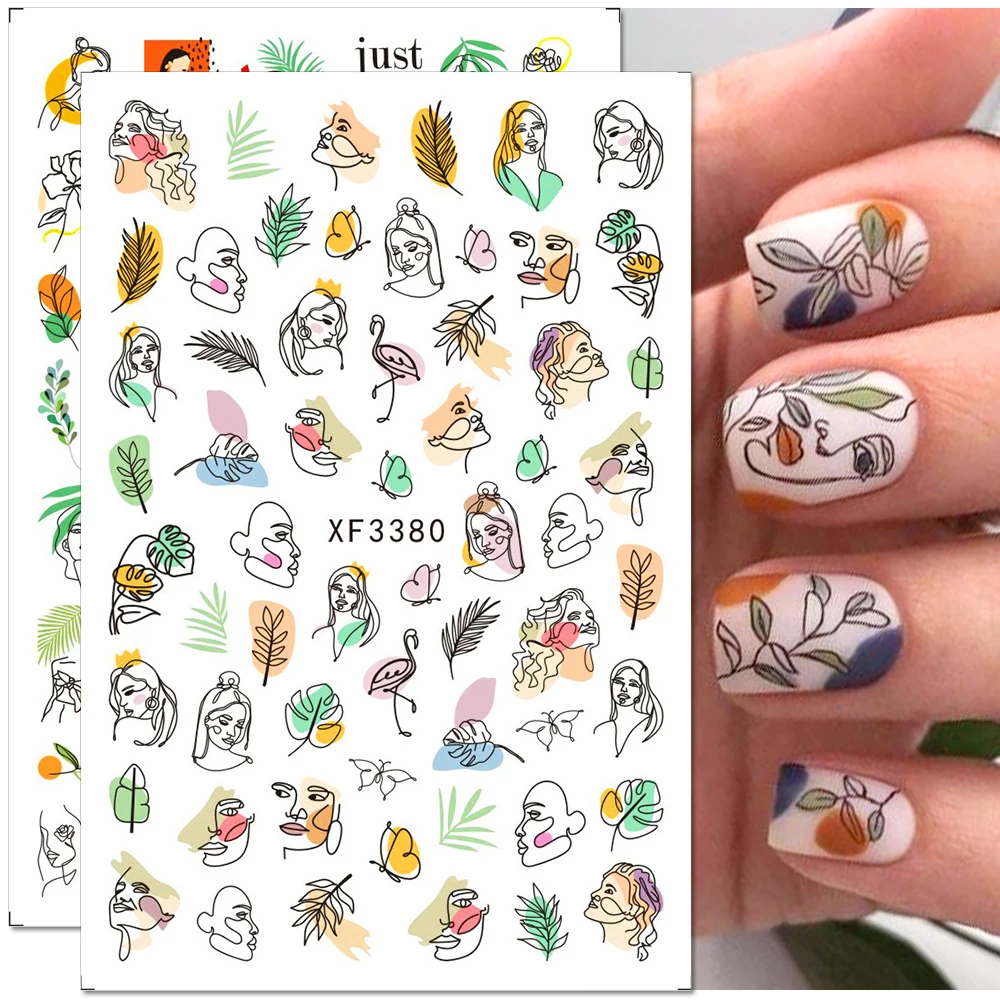 Butterfly Nail Stickers Abstract Lady Face Nail Decals Summer Spring Flower Leaves Nail Art Sticker Nail Decorations Manicures
Butterfly Nail Stickers Abstract Lady Face Nail Decals Summer Spring Flower Leaves Nail Art Sticker Nail Decorations Manicures