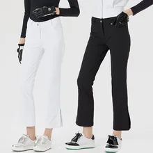 Biktee Female Slim Golf Flared Pants Winter Women High-Waisted Outdoor Golf Trousers Autumn Korean Training Sweatpants S-XXL