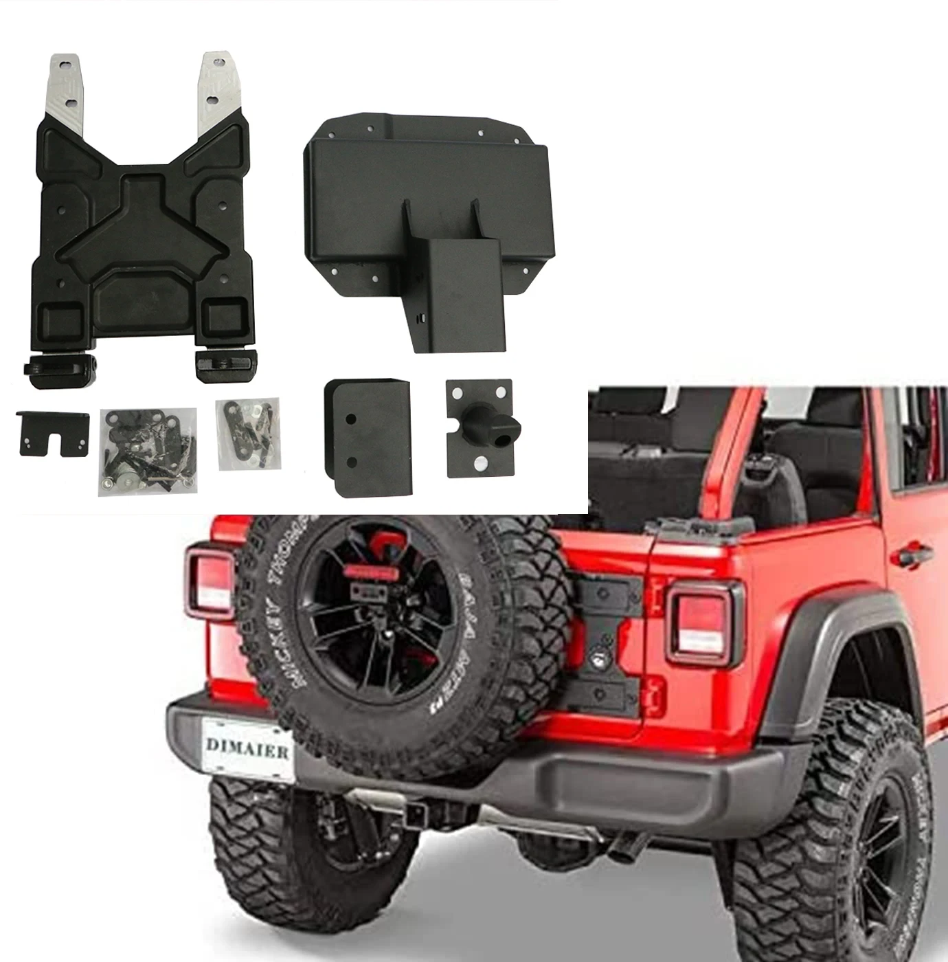 Car Spare Tire Carrier Tailgate Bracket Hinge Reinforcement Kits For 2018-UP Jeep Wrangler JL 
Car Spare Tire Carrier Tailgate Bracket Hinge Reinforcement Kits For 2018-UP Jeep Wrangler JL