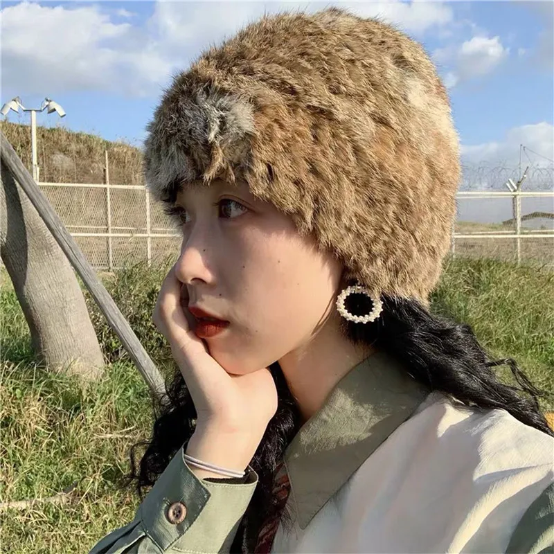 Fashion Luxury Hats Winter Women Rabbit Fur Hat Warm Natural Fluffy Fur Female Caps Skullies Beanies Hat Outdoor Snow Cap
Fashion Luxury Hats Winter Women Rabbit Fur Hat Warm Natural Fluffy Fur Female Caps Skullies Beanies Hat Outdoor Snow Cap
