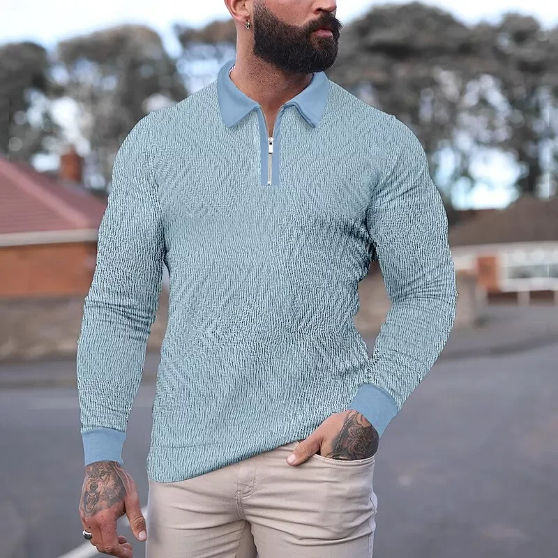 2021 Autumn Streetwear Men Fashion Long Sleeve Polo Shirts Casual Loose Turn-down Collar Zipper Tops Men Slim Polo Shirts
2021 Autumn Streetwear Men Fashion Long Sleeve Polo Shirts Casual Loose Turn-down Collar Zipper Tops Men Slim Polo Shirts