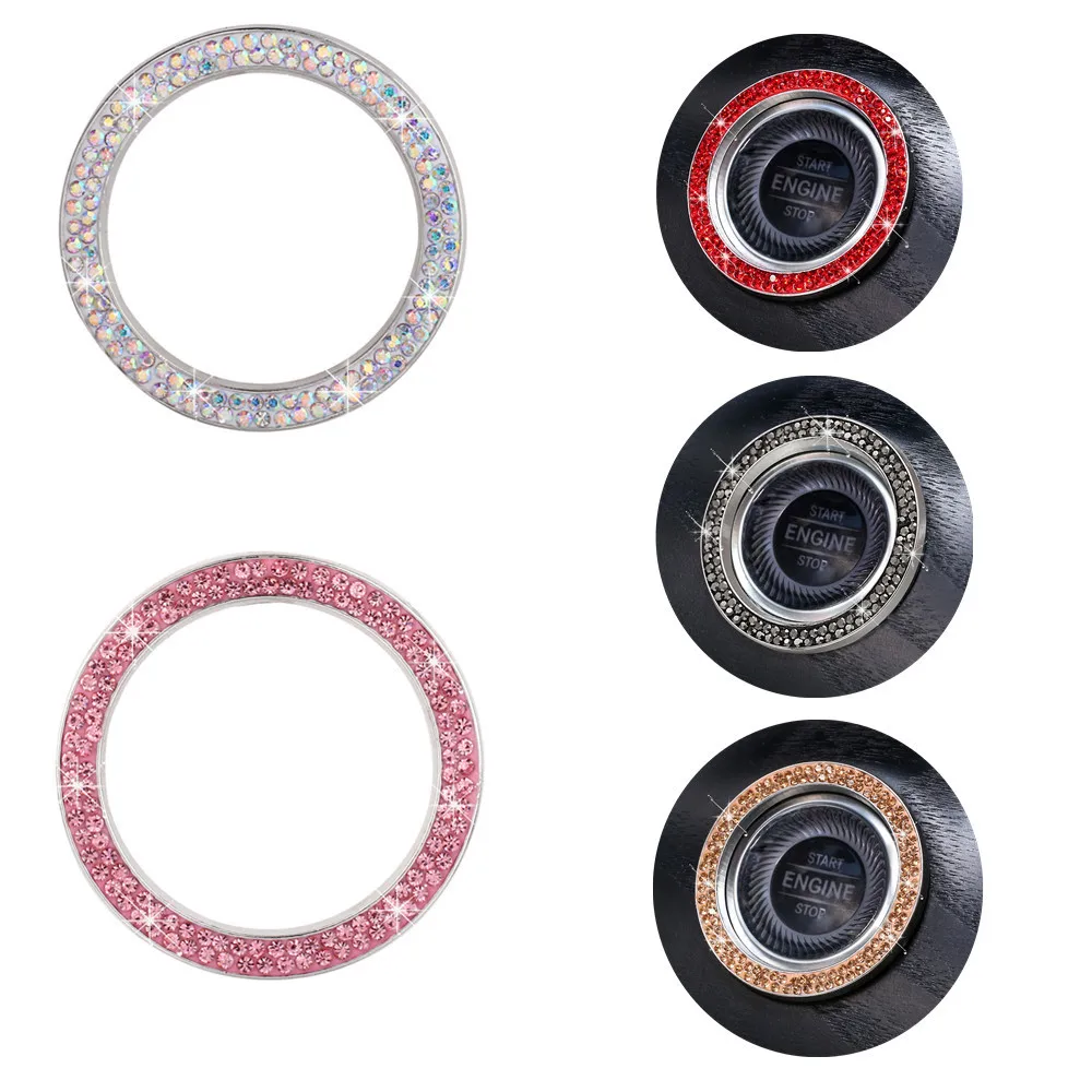 Cars One-Key Engine Start Stop Ignition Push Button Switch Cover Decorative Rhinestone Diamond Crystal Ring Car Parts Universal
Cars One-Key Engine Start Stop Ignition Push Button Switch Cover Decorative Rhinestone Diamond Crystal Ring Car Parts Universal