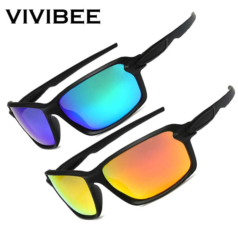 

VIVIBEE Mirror Red Lens Men Sports Sunglasses Polarized Outdoor UV400 Driving Goggles Classic Shades for Women