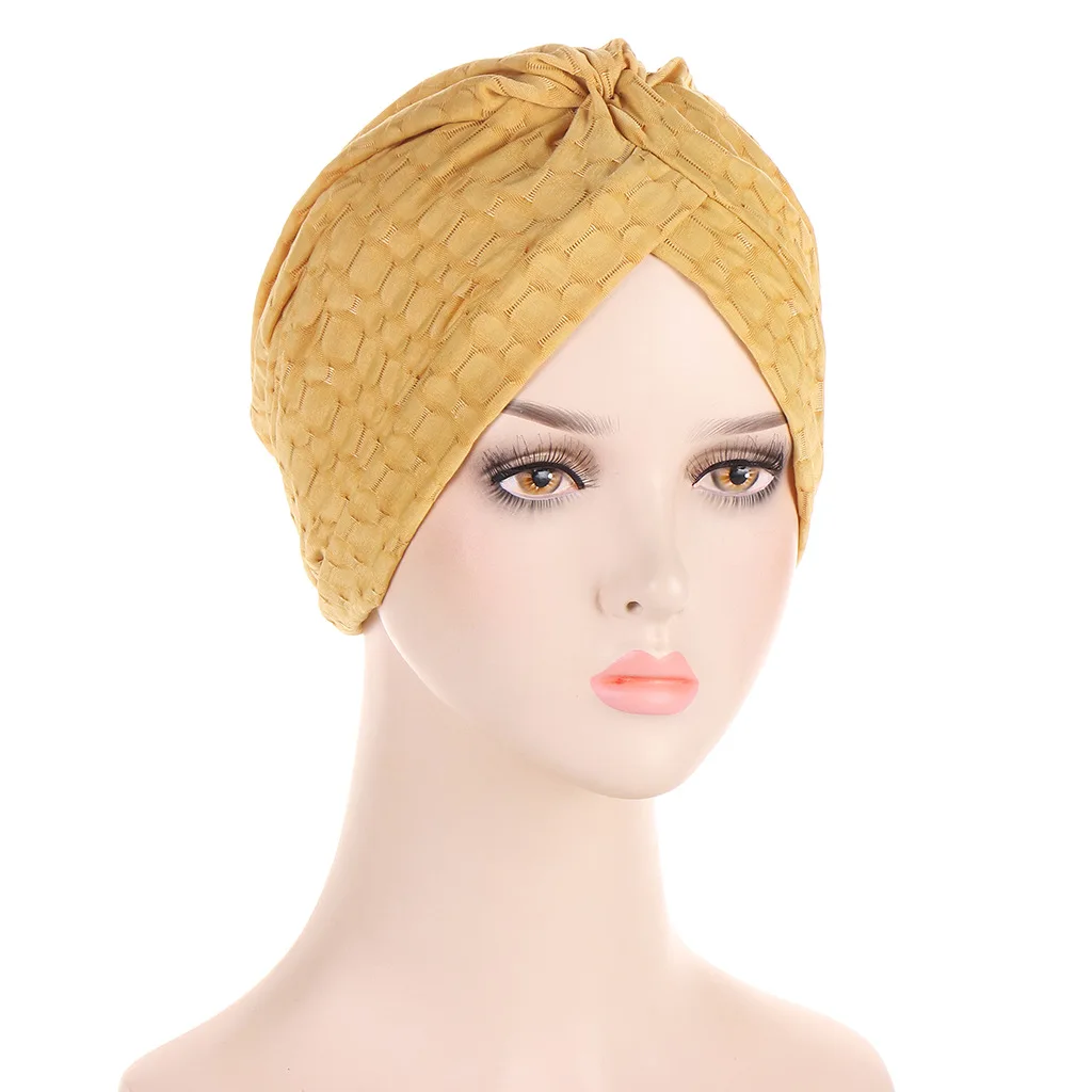 

2022 New Muslim Women Indian Turban Hat Ruffles Chemo Cancer Cap Beanie Caps Headwear Head Wrap Women Muslim Scarf Caps