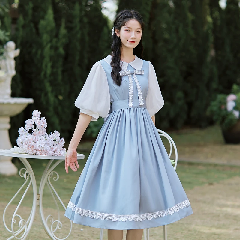 JK Kawaii Peter-Pan Collar Y2k Japanese Dress Mori Girl Lace Retro Knee Length Party Vestidos Cute Bowknot Pleated Women Dresses
JK Kawaii Peter-Pan Collar Y2k Japanese Dress Mori Girl Lace Retro Knee Length Party Vestidos Cute Bowknot Pleated Women Dresses